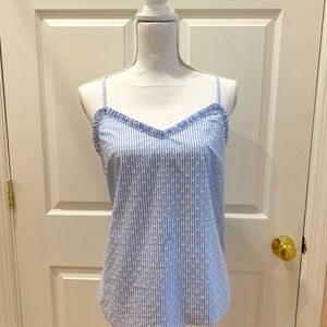 Lily Pulitzer blue & white seersucker top. Never worn, Size S
